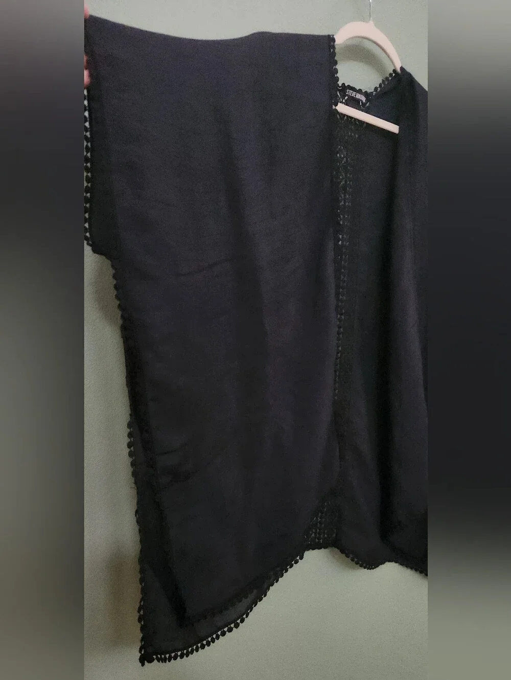 Steve Madden Black Lightweight Kimono Stlye Cover-Up. Size - OSFM